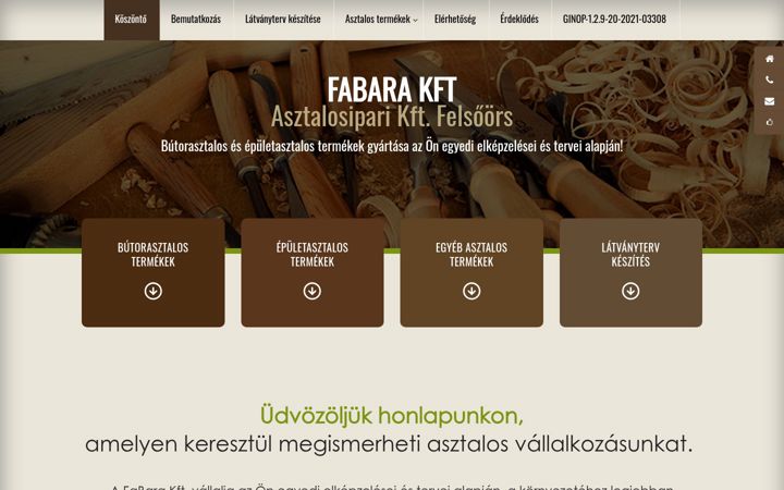 Screenshot of asztalosweb.hu