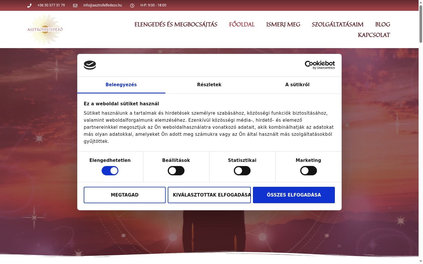 Screenshot of the consent banner shown before any interaction
