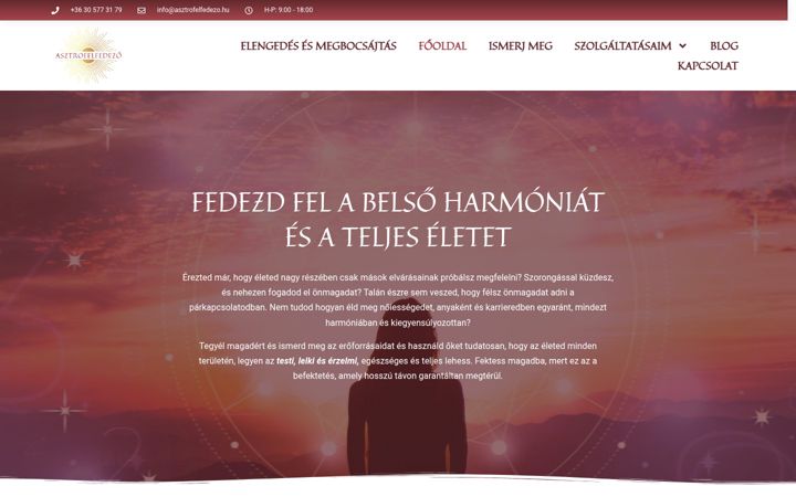 Екранна снимка на asztrofelfedezo.hu