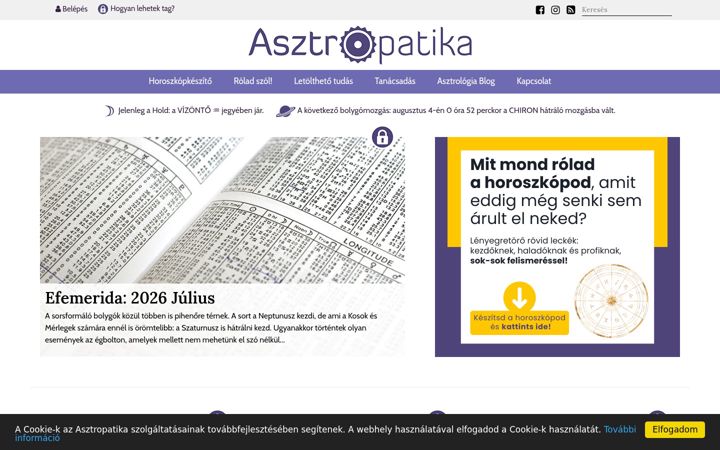 Screenshot of asztropatika.hu