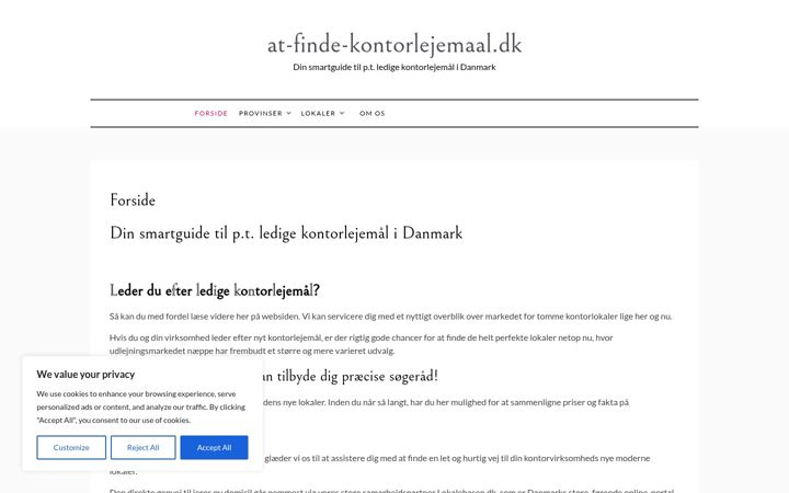 Screenshot of at-finde-kontorlejemaal.dk