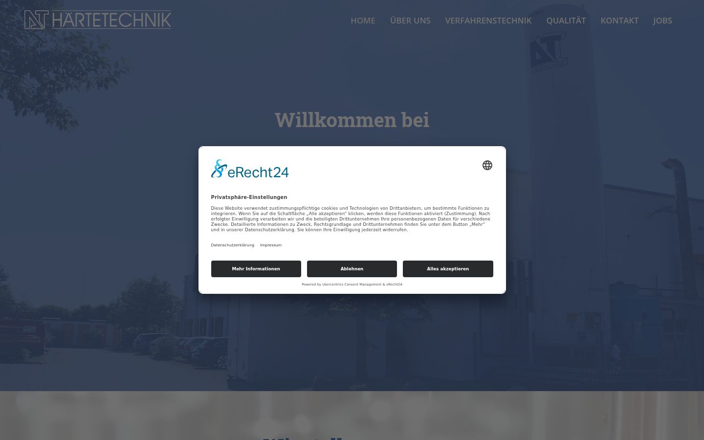 Screenshot of the consent banner shown before any interaction
