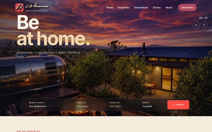 Screenshot of at-homeness.com