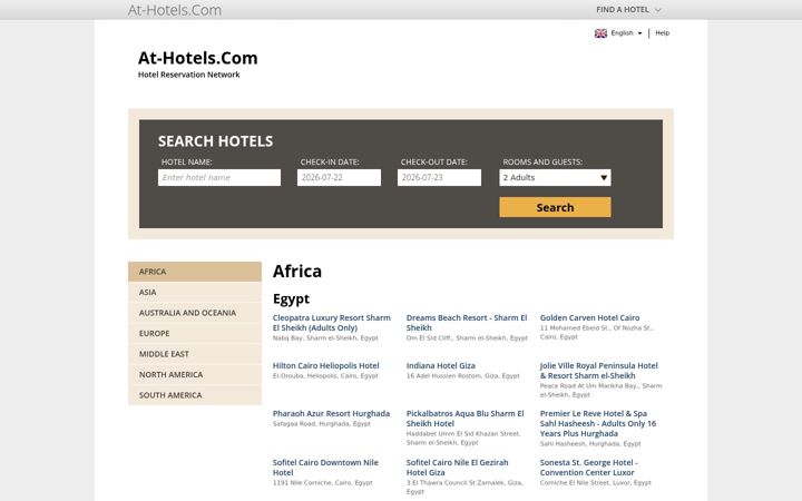 Screenshot of at-hotels.com