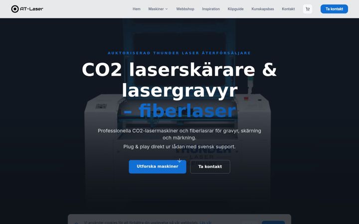 Screenshot stránky at-laser.se