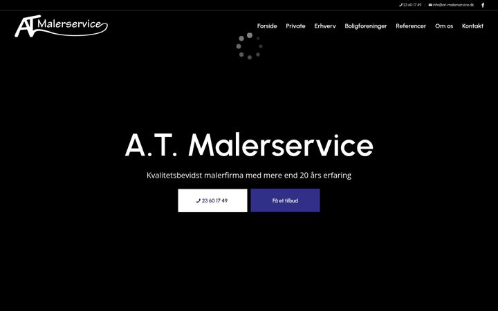 Screenshot of at-malerservice.dk