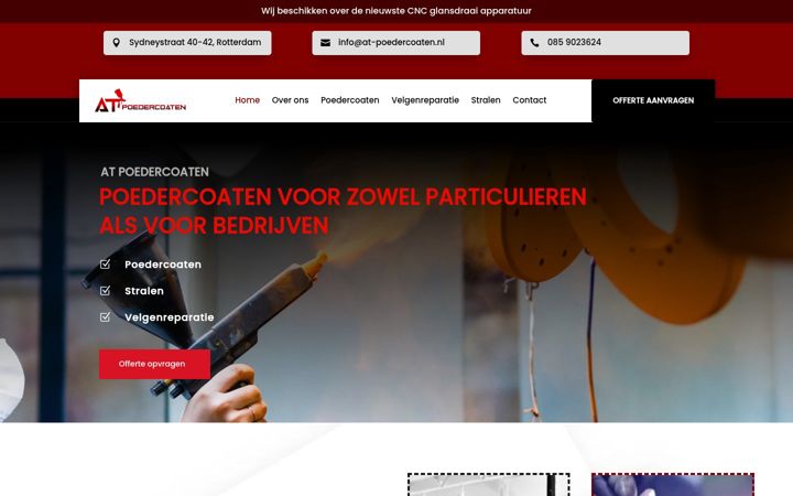 Screenshot van at-poedercoaten.nl