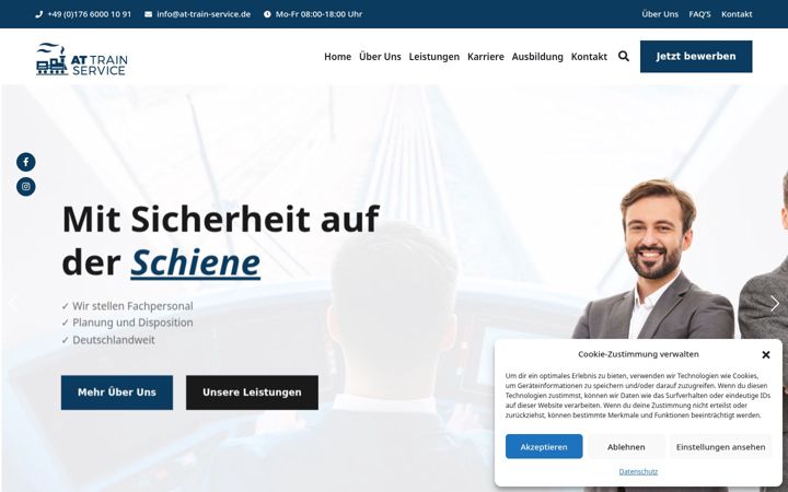Screenshot of at-train-service.de