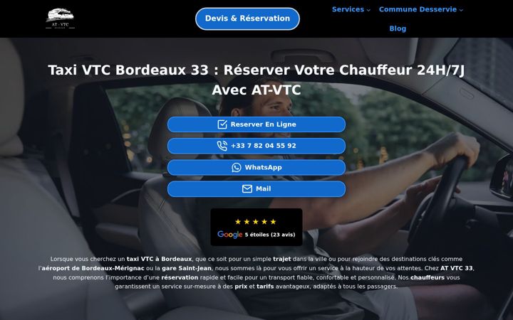 Screenshot of at-vtc-taxi-bordeaux-33.fr