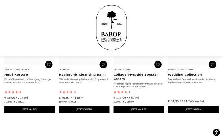 Screenshot of at.babor.com