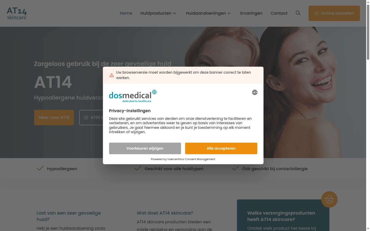 Screenshot tal-banner tal-kunsens muri qabel kwalunkwe interazzjoni