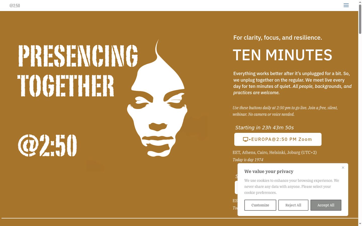 Screenshot of the consent banner shown before any interaction
