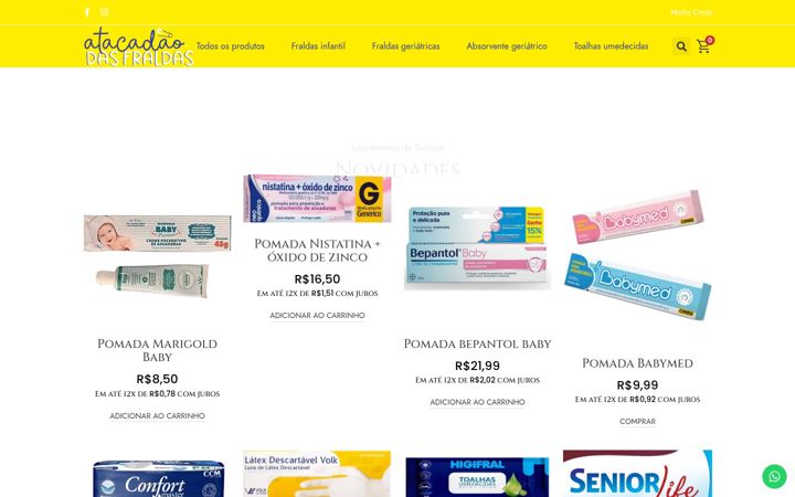 Skærmbillede af atacadaodasfraldasoficial.com.br