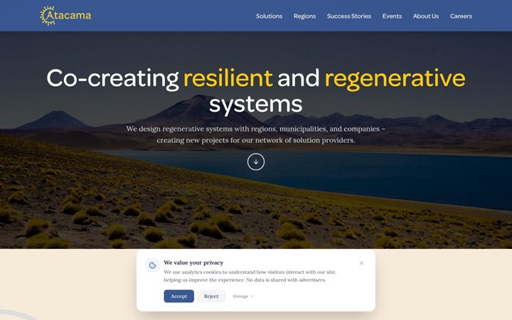 Screenshot of atacama.life