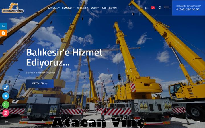 Kuvakaappaus sivustosta atacanvinc.com.tr