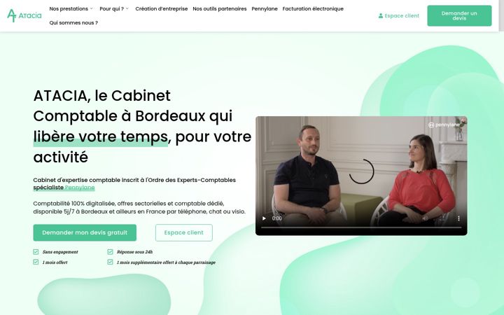 Screenshot of atacia.fr