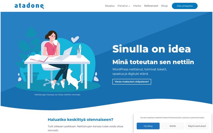 Screenshot of atadone.fi