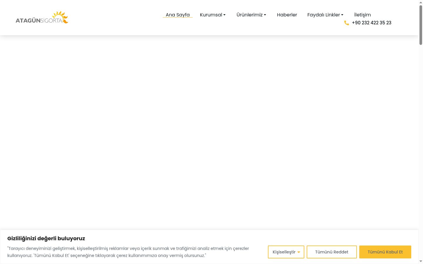Screenshot del banner di consenso mostrato prima di qualsiasi interazione
