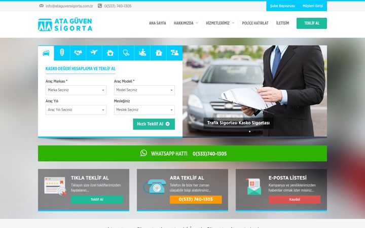 Screenshot of ataguvensigorta.com.tr