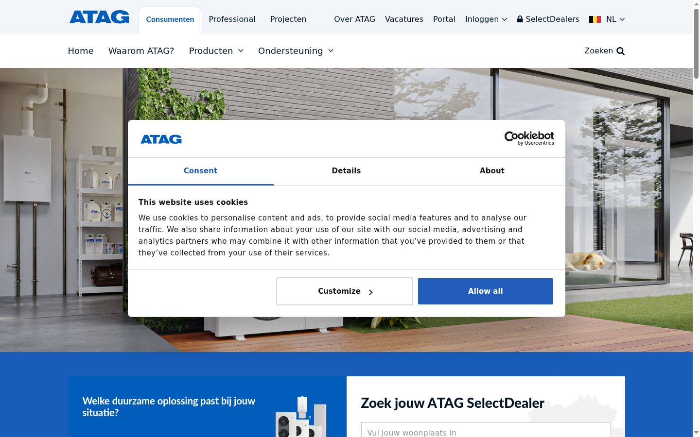 Screenshot tal-banner tal-kunsens muri qabel kwalunkwe interazzjoni