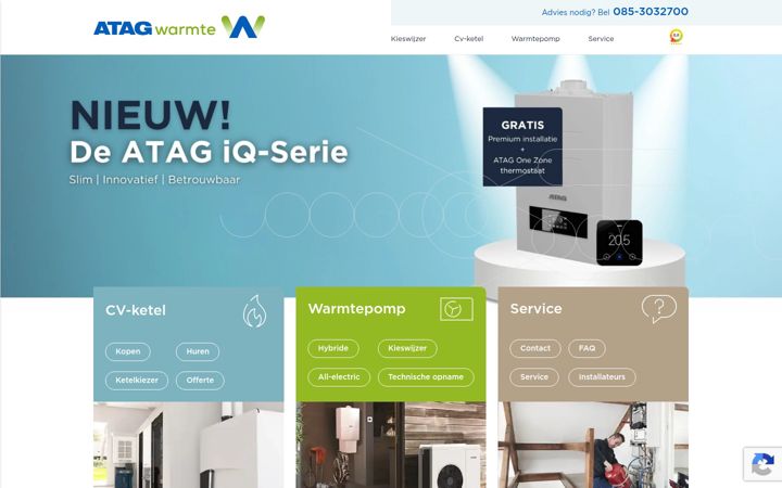 Posnetek zaslona atagwarmte.nl
