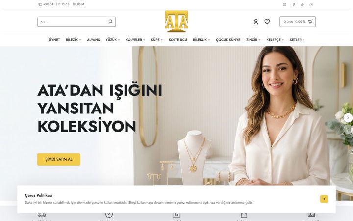 Kuvakaappaus sivustosta atakuyumculuk.com.tr