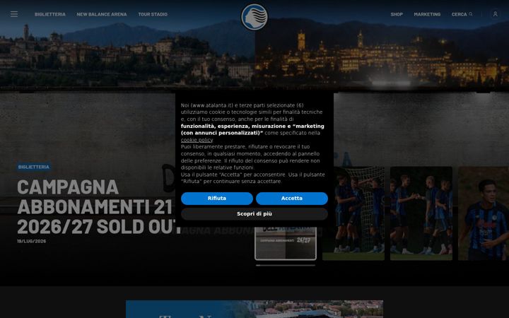 Screenshot of atalanta.it