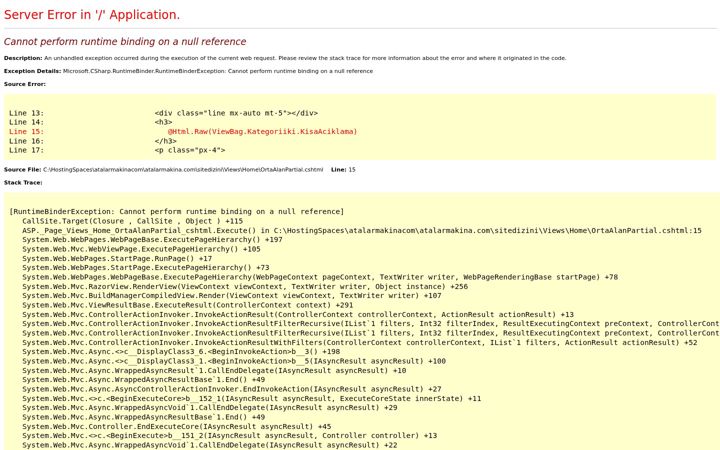 Screenshot of atalarmakina.com
