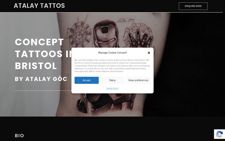 Screenshot of atalaygoctattoos.co.uk