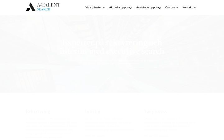 Screenshot stránky atalentsearch.se