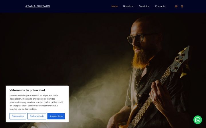 Screenshot of atamaguitars.com