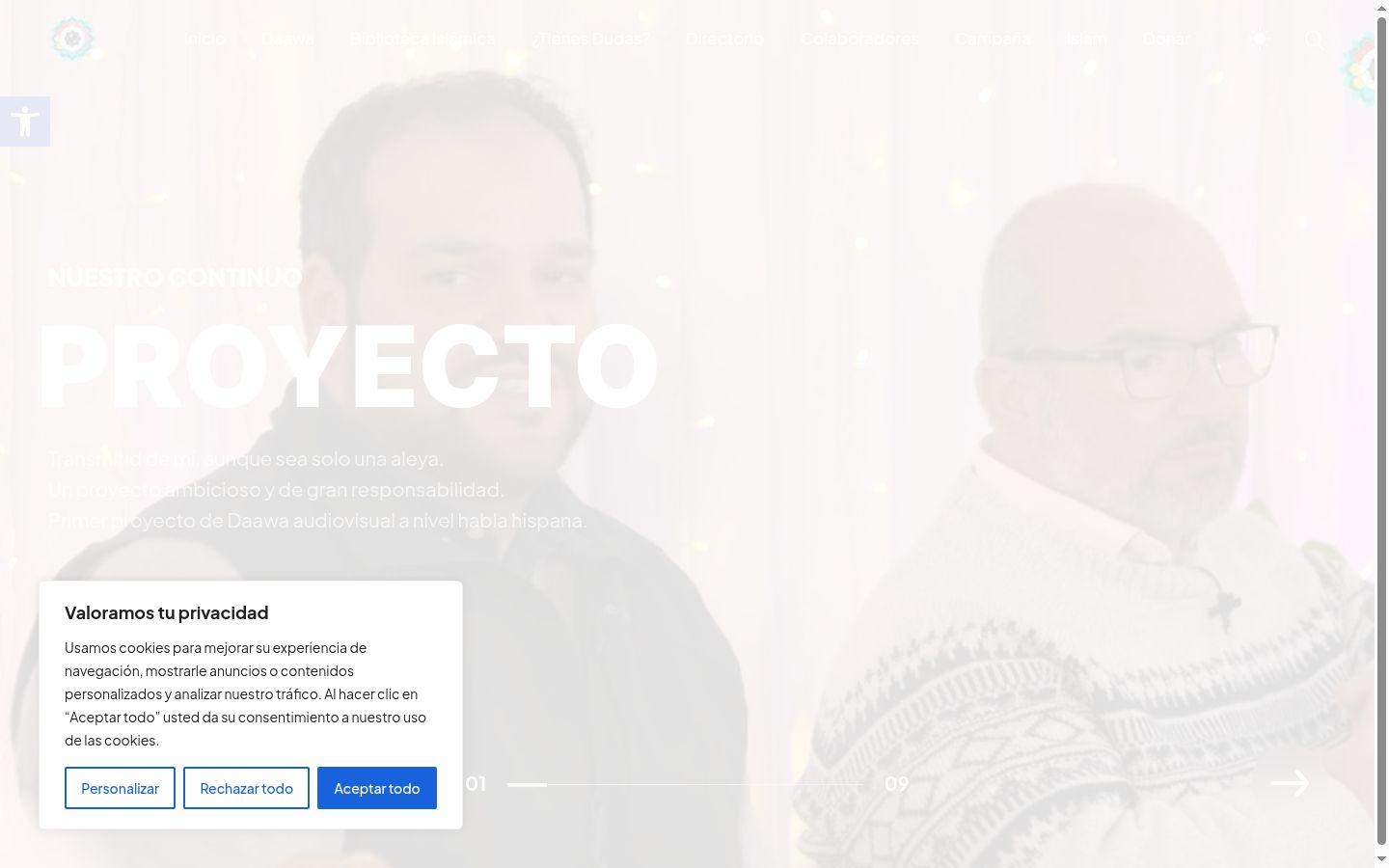 Capture d'écran de la bannière de consentement affichée avant toute interaction