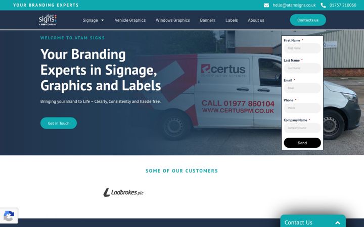Screenshot of atamsigns.co.uk