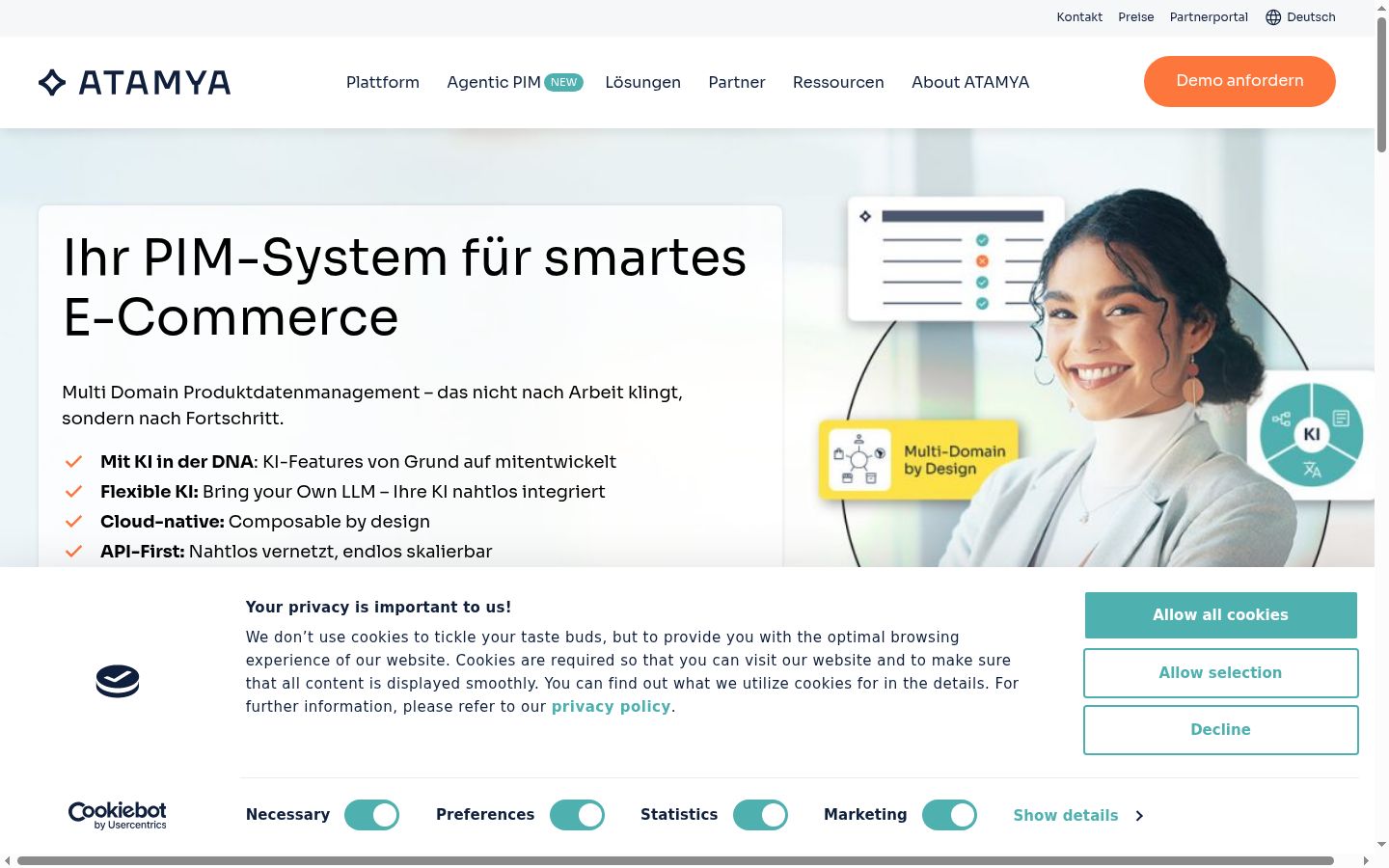 Screenshot of the consent banner shown before any interaction