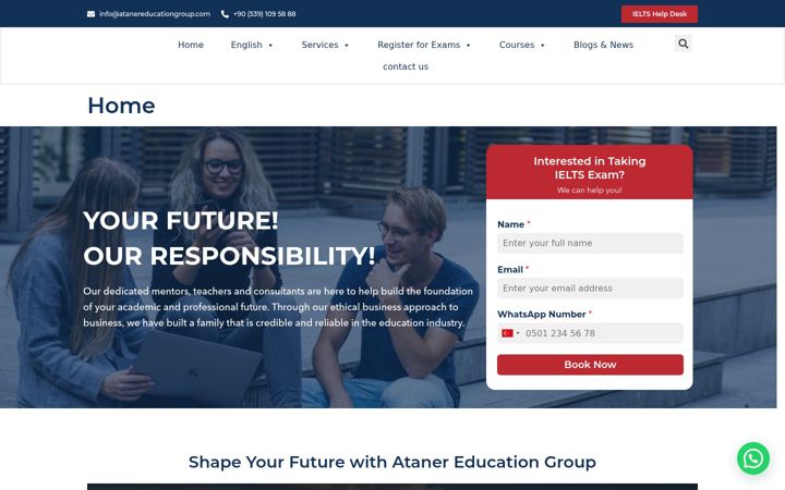 Screenshot of atanereducationgroup.com