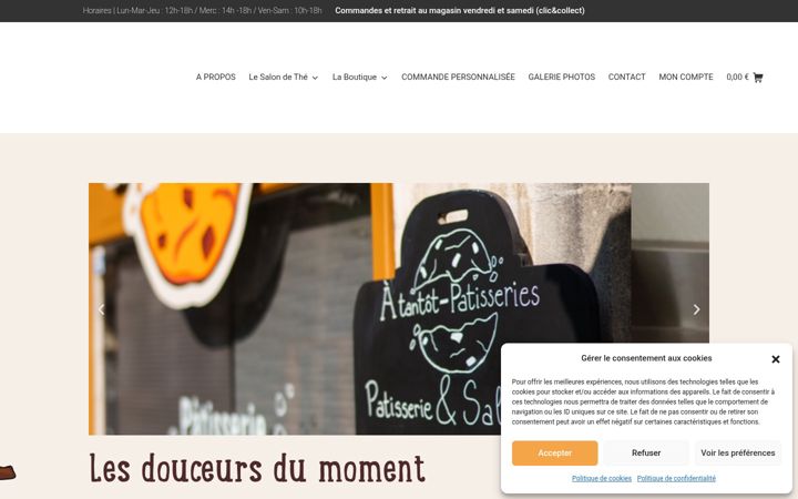 Екранна снимка на atantot-patisseries.fr