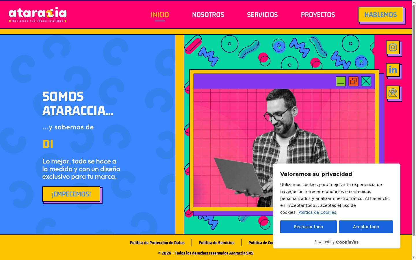 Screenshot of the consent banner shown before any interaction