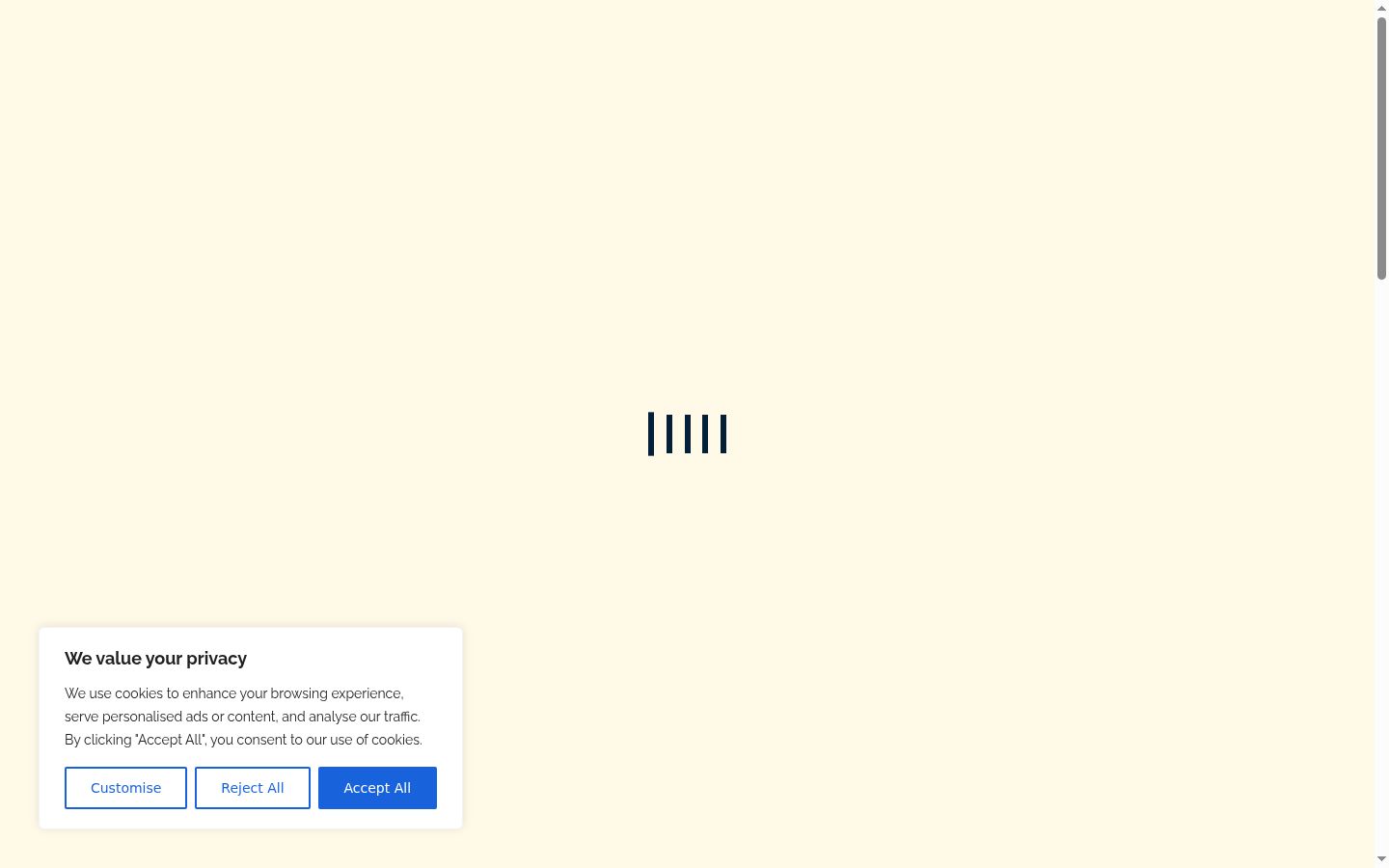 Screenshot of the consent banner shown before any interaction