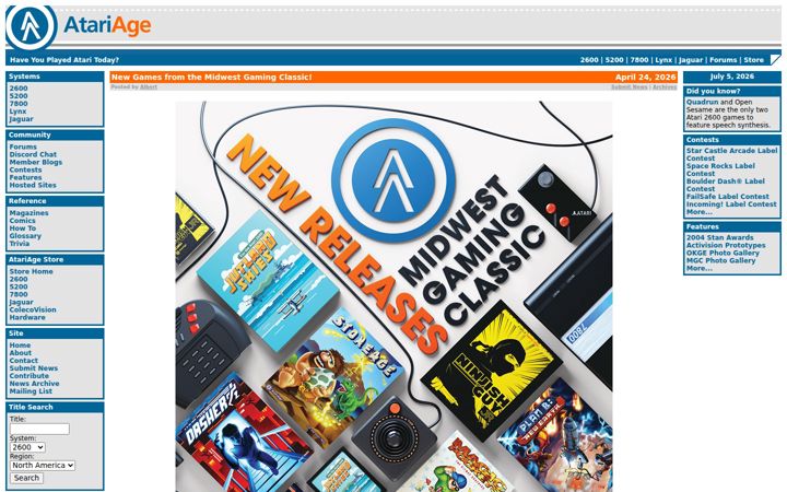 Screenshot van atariage.com