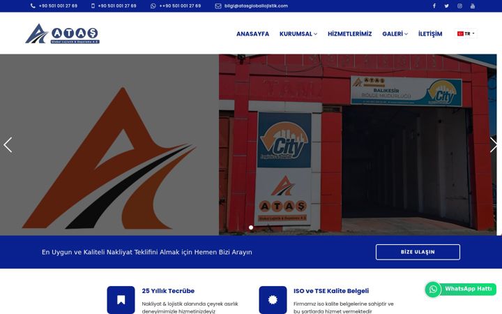 Screenshot of atasgloballojistik.com