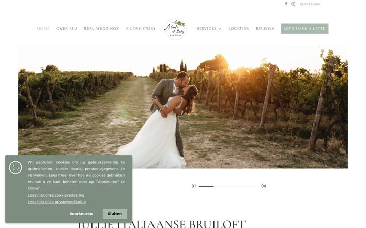 Captura de pantalla de atasteofitalyweddings.nl