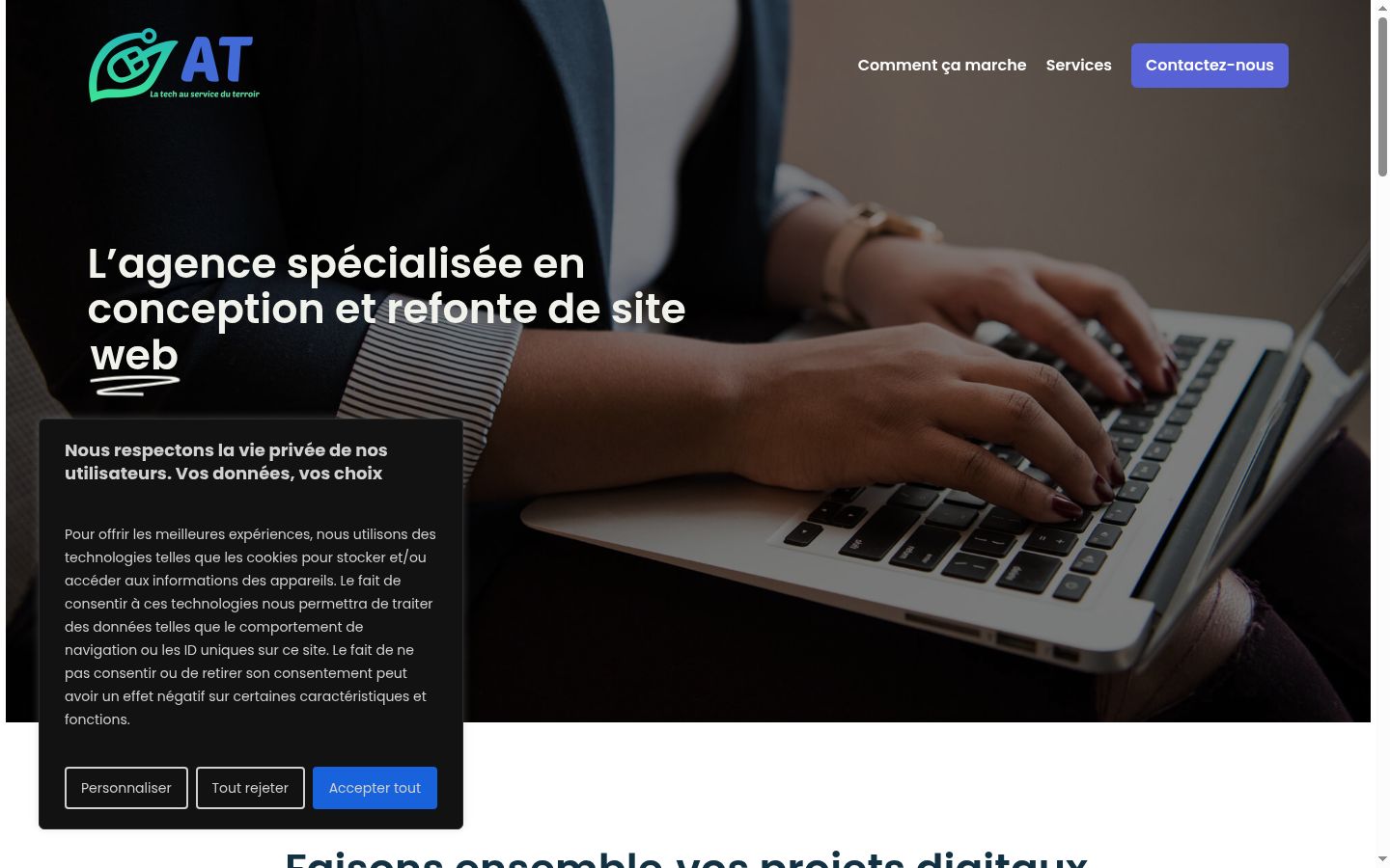 Screenshot van de toestemmingsbanner zoals getoond vóór enige interactie