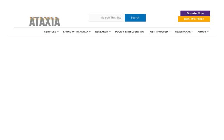 Captură de ecran a ataxia.org.uk