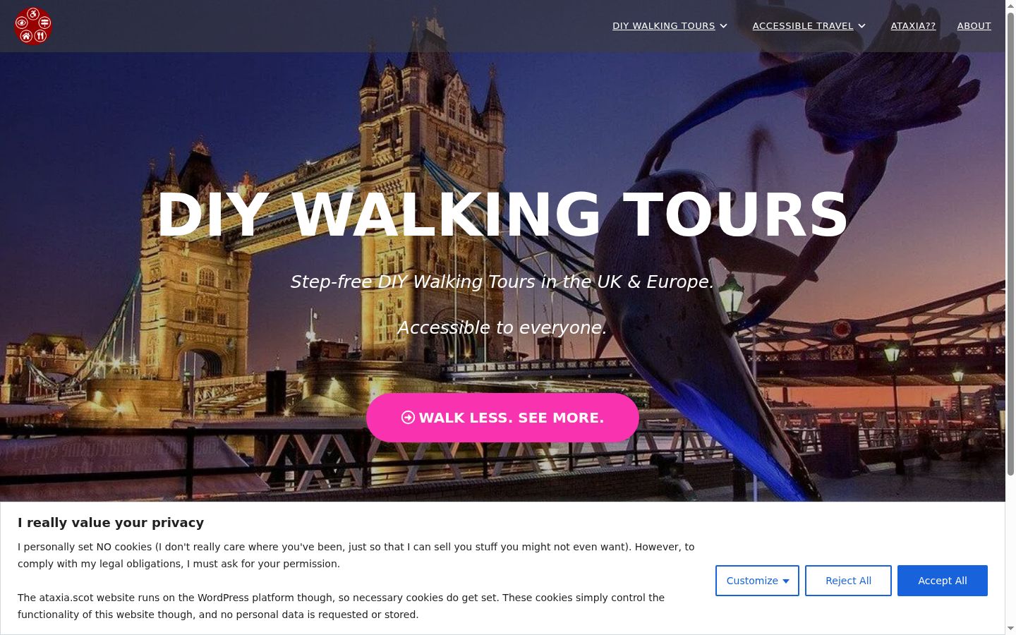 Screenshot of the consent banner shown before any interaction