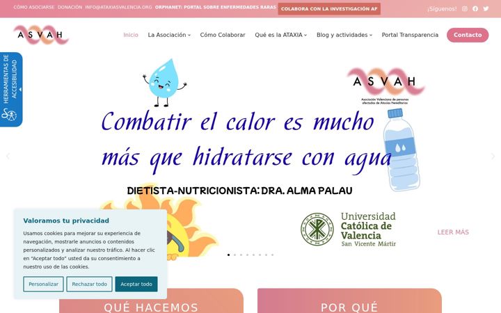 Ekrānuzņēmums no ataxiasvalencia.org