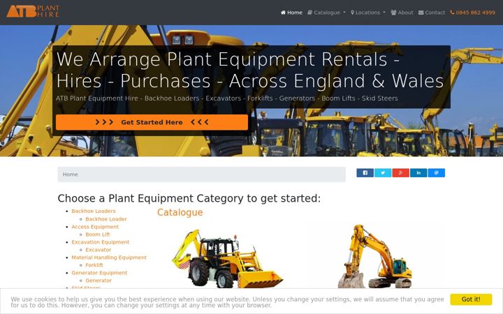 Screenshot of atbhire.co.uk