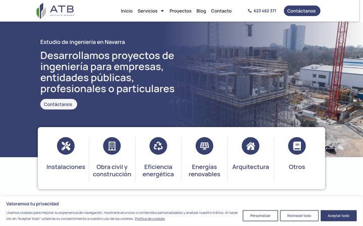Screenshot of atbingenieria.com