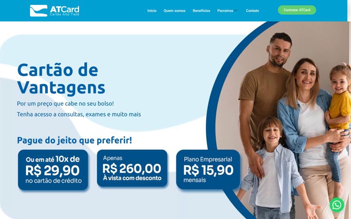 Skærmbillede af atcard.com.br