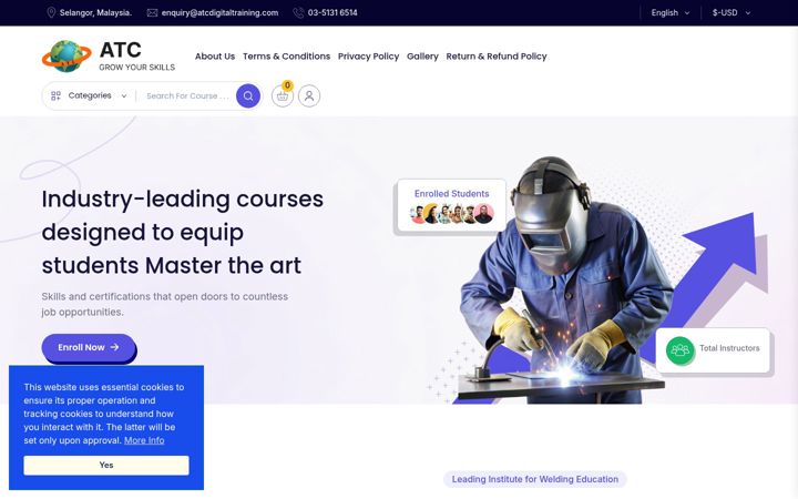 Screenshot of atcdigitaltraining.com