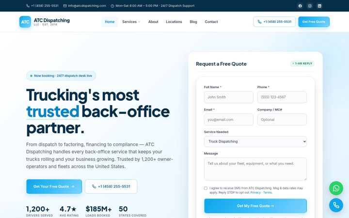Screenshot of atcdispatching.com